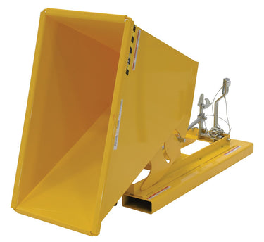 1/4 CuYd 70 Degree Light Duty Self Dumping Hopper w/ Bumper Release - Yellow